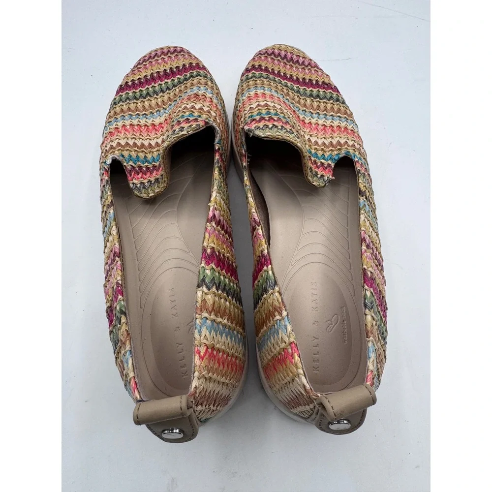 Kelly & Katie 9.5M Multicolor Slip‎ On Shoes Women Feni Woven Textile Sneakers